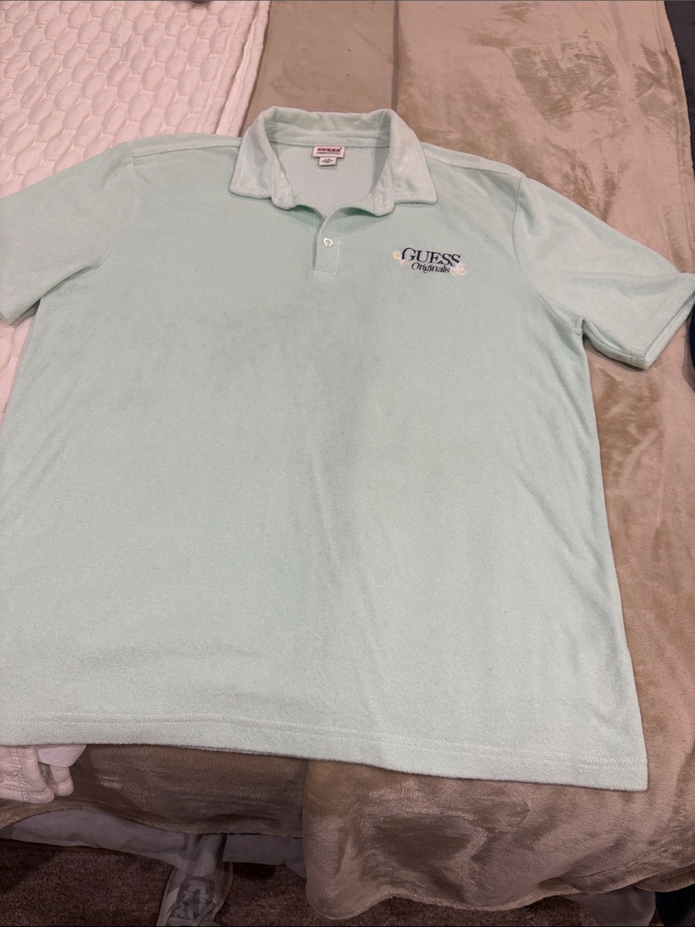 Guess Men's Polo in Light Mint